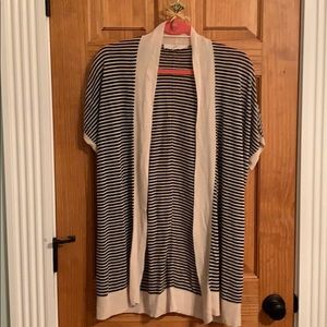 Short sleeve striped cardigan